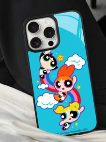 THE POWERPUFF GIRLS X SHEIN 花朵、泡泡、毛茛图案可爱时尚手机壳