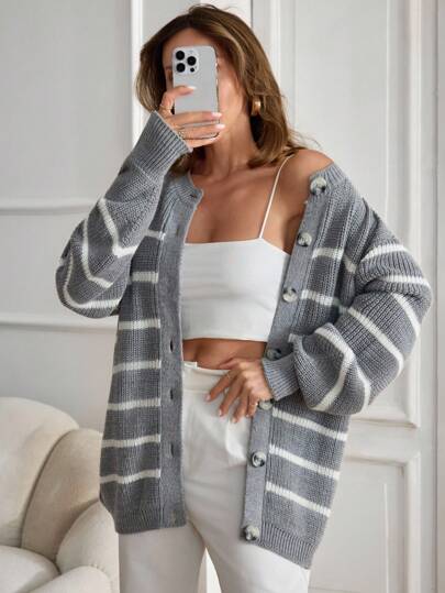 EURMUSE Cardigan Feminino Amarelo Manteiga Com Botão Brilhante Com Bom Formato