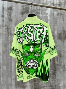 PAVTROS Manfinity Streetrush Retro Dark Style Skull Printed T-Shirt For Men - Multicolor - View 5