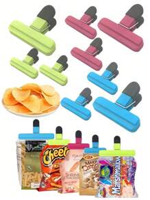 3Pcs Potato Chip Holder, Portable Large Potato Chip Bag Holder, Various Sizes Of Upgraded Wide Opening Food Storage Bags, With Airtight Sealing Clip, Heavy-Duty Sealing Clip Sealing Clip Tools, Kitchen Organizing Accessories, Preservation Clip, Household Snack Moisture-Proof Sealing Clip, Plastic Sealing Clip - 3pcs - View 1
