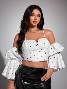 Viva Relle Plus Size Sexy Vacation Off The Shoulder Backless Going Out Tops - White - View 4