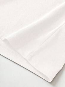 SHEIN 青少年女孩休闲图案短袖T恤，适合夏季 - 白色 - 查看 5