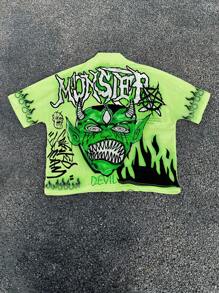 PAVTROS Manfinity Streetrush Retro Dark Style Skull Printed T-Shirt For Men - Multicolor - View 7