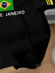 SHEIN 青少年男童休闲简约短袖圆领T恤，适合夏季 - 彩色 - 查看 4