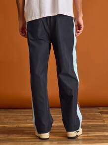 Musero Pantaloni plisați cu dungi și picioare drepte pentru bărbați, primăvară-vară, vacanță - Multicolor - Vizualizare 4