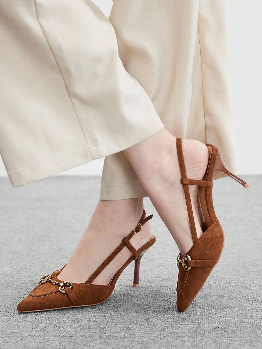 CUCCOO BIZCHIC Women's Sexy Fashionable Stiletto Heel Backless Pumps - Brown - View 1