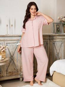 CottageSlumber Bộ đồ ngủ dệt nhiều màu thường ngày cỡ lớn có quần dài và chi tiết túi Bộ đồ ngủ cỡ lớn Bộ đồ ngủ cỡ lớn Bộ đồ ngủ cong, Trang phục - Nhiều màu - Xem 4