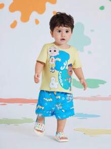 LOONEY TUNES X SHEIN Dép hoạt hình dễ thương & trẻ mới biết đi/trẻ em màu be nhạt, chất liệu EVA nhẹ chống trượt, bảo vệ đôi chân nhỏ, thích hợp để mặc trong nhà & ngoài trời, dành cho cả bé trai và bé gái - Nhiều màu - Xem 6