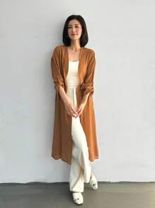 EMERY ROSE 女士外套 冬季秋季上衣 秋季女士服装 秋季服装 办公室服装 外出服装 - 杏色 - 查看 6