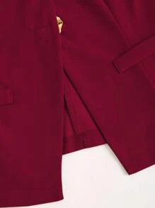 Sweetra Tall Top sin mangas minimalista y básico de metal con botones grandes para mujeres altas - Burdeos - Ver 4