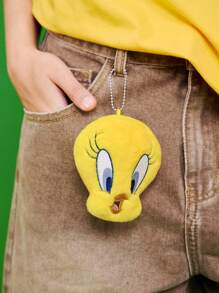 LOONEY TUNES X SHEIN 1pc Cute Chungus Plush Pendant, Soft Material Backpack/Bag Decoration Accessory - Yellow - View 2