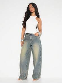 KIZN Sleeveless Racerback Bodysuit Summer Festival High Neck Fitted Workout Top Scuba Material Bodycon Silhouette Seamless Design - White - View 4