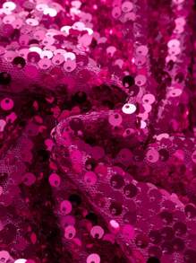 1pc Girls Striped Ribbed Collar & Hem Knitted Lining Pink Long Sleeve Zip-Up Jacket With Sequins, Fashion Versatile, Can Be Worn Alone With Skirt, Or Layered Over T-Shirt, Dress, Suitable For Spring/Autumn Casual Outings Or Holiday Parties Girls Sequin Jacket Girls Bomber Jacket Kids Sequin Jacket Sequin Bomber Jacket Sparkling Clothes For Kids Fall Winter