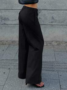 DAZY 女士休闲长款运动裤，夏季 - 黑色 - 查看 2