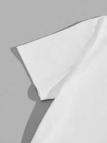 Manfinity Joysei Men's Summer Mountain Slogan Printed Round Neck Short Sleeve Casual T-Shirt And Drawstring Waist Shorts Set, Cozy Outfits