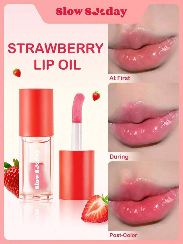 Aceite labial que cambia de color con sabor a fresa "Slow Sunday™", nutre y hidrata.