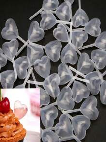 SHEIN 50/100/150/200个4毫升纸杯蛋糕糖霜酱滴管甜点挤压分配器迷你转移吸管适用于复活节派对、婚礼礼物 - 無色 - 查看 1