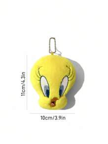 LOONEY TUNES X SHEIN 1pc Cute Chungus Plush Pendant, Soft Material Backpack/Bag Decoration Accessory - Yellow - View 3