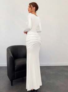 Aloruh Váy dài nữ Melart Thu/Đông mới về - trắng - Xem 2