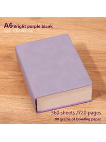 SHEIN 1 Piece Minimalist Style PU Leather Blank Undated Notebook, 360 Pages (720 Pages), Portable Sketchbook, Suitable For Students, Business Gifts, Office Meetings - Chinese Language Back To School