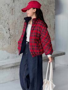DAZY Tween Girls Korean Style Casual Solid Color Long Sleeve Jacket, Winter - Blue - View 4