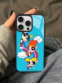 THE POWERPUFF GIRLS X SHEIN 花朵、泡泡、毛茛图案可爱时尚手机壳