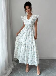 Modelyn Fashionable Romantic Embroidered Vacation White Dress, New Fabric - White - View 3