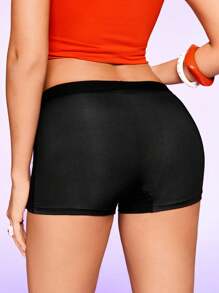 Notgurli 数码印花“我爱我的男朋友”图案高腰舒适有趣俏皮女式内裤 - 黑色 - 查看 2