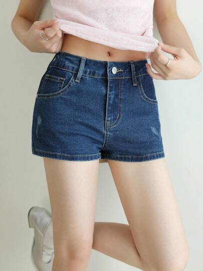 K-Vae Women's Super Low Waist Stretchy Denim Shorts, Sexy And Figure-Hugging, Ibizas,Rave Jeans Shorts,Rave,Low Rise Shorts,Kpop Streetwear Shorts,Streetwear For Women,Grunges,Back To School