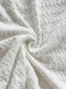 Soleia Women's Vacation White Knit Textured Camisole Jumpsuit With Front Hollow And Metal Starfish Decor, Fitted, For Party, Date, Afternoon Tea, Bohemian, Boho, Romantic Floral, Vacation, Floral White Playsuit Long Sleeve Playsuit - White - View 8