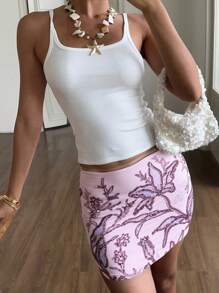 SHEIN EZwear Váy Mini Ôm Sát Phong Cách Thường Ngày Gợi Cảm Cho Nữ - Hồng - Xem 5