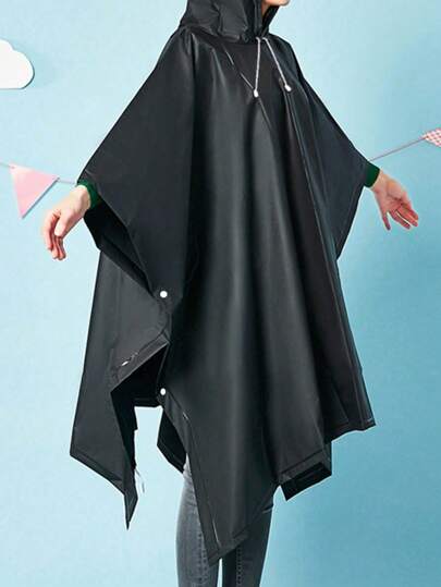 1pc Thin Disposable Raincoat ,Waterproof Raincoat, One-Piece Hooded Rain Poncho For Outdoor Sports, Adults Cycling Hiking Stylish Coverall Rainwear