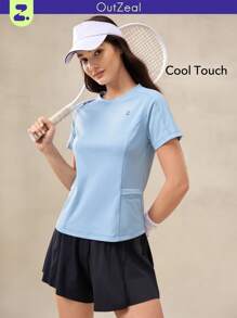OutZeal Women Outdoor Tee Work Gym Wear Summer UV Protection Cool Touch Round Neck Feature Pocket - Blue - View 1