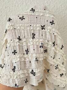 INAWLY Sexy Butterfly Print Drawstring Backless Halter Top - Apricot - View 8