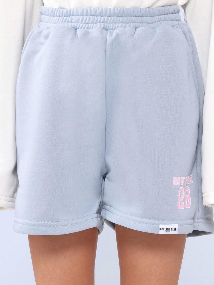 Cropped Sweatshirt With Athletic Shorts Varsity Set