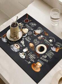 SHEIN 1Pc Mini Coffee Maker Kitchen Countertop Drip Pad, Mini Water Dispenser Strong Absorbent Pad, Coffee Bar Mat, Insulation Coaster, Oil Resistant Table Mat, Mini Coffee Bar Mat Accessories For Countertop Super Absorbent Anti-Slip Silicone Dish Drying Mats For Kitchen Counter Draining Pad Decor Gift Fit Coffee Maker Coffee Pot Espresso Machine Christmas For Holiday Gift Giving - Black - View 4