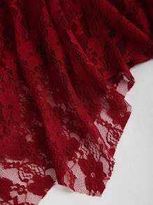 Sweetra Boho Style Knitted Lace Asymmetrical Hem Waist Gathered Mini Skirt For Women