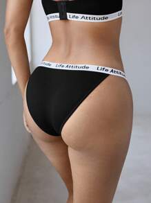 SHEIN 3件装女式休闲运动低腰三角裤 - 彩色 - 查看 2