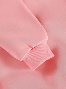 SHEIN 2pcs Baby Girls Cute 3D Rabbit Decor Casual Long Sleeve Pink Sweatshirt + Comfortable Sweatpants Set, Autumn/Winter - Watermelon Pink - View 6