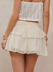 L'Amorae Váy xòe eo mùa hè cho nữ - Màu be - Xem 5