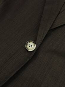 GlowEve CURVE 大码纯色简约长袖西装外套，日常穿着 - 軍綠色 - 查看 6