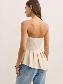 Nöista Elegant Apricot Summer Off Shoulder Top With Ruffle Hem,Vacation Luxury Every Day Look Wedding Party Festival - Apricot - View 2