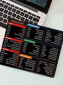 SHEIN Keyboard Shortcuts Mouse Pad - Boost Productivity With Thickened Anti-Skid Rubber, 9.45 X 7.9 Inches, Compatible With Microsoft Word And Excel For PC Windows, Ergonomic Design For Comfortable Use Back To School - Multicolor - View 7