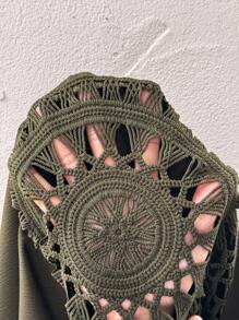 Weeklong Große Größen Jacke mit Rückenausschnitt und Schnürung, 3/4 Ärmel