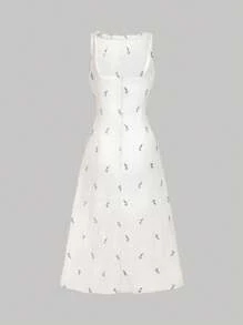 SHEIN MOD Robe superposée transparente avec doublure blanche pour femmes - Blanc - Voir 10
