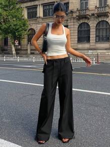 DAZY 女士休闲长款运动裤，夏季 - 黑色 - 查看 3