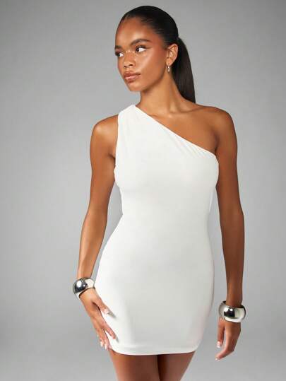 MISSGUIDED One Shoulder Fitted Mini Dress With Sleek DesignMISSGUIDED