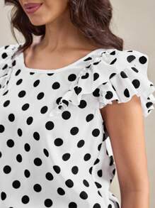 Wildy Camisa de mujer con estampado de lunares y decoración de lazo - Multicolor - View 5