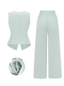 Modelyn Women Two Pieces Outfits For Daily Wear - Mint Green - View 2