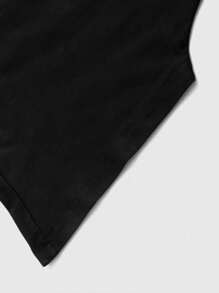 ROMWE MEN Street Life 男士蝙蝠袖印花短袖T恤，适合日常穿着，万圣节 - 黑色 - 查看 4